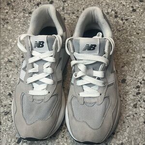 New Balance Light Gray and White Running Shoes